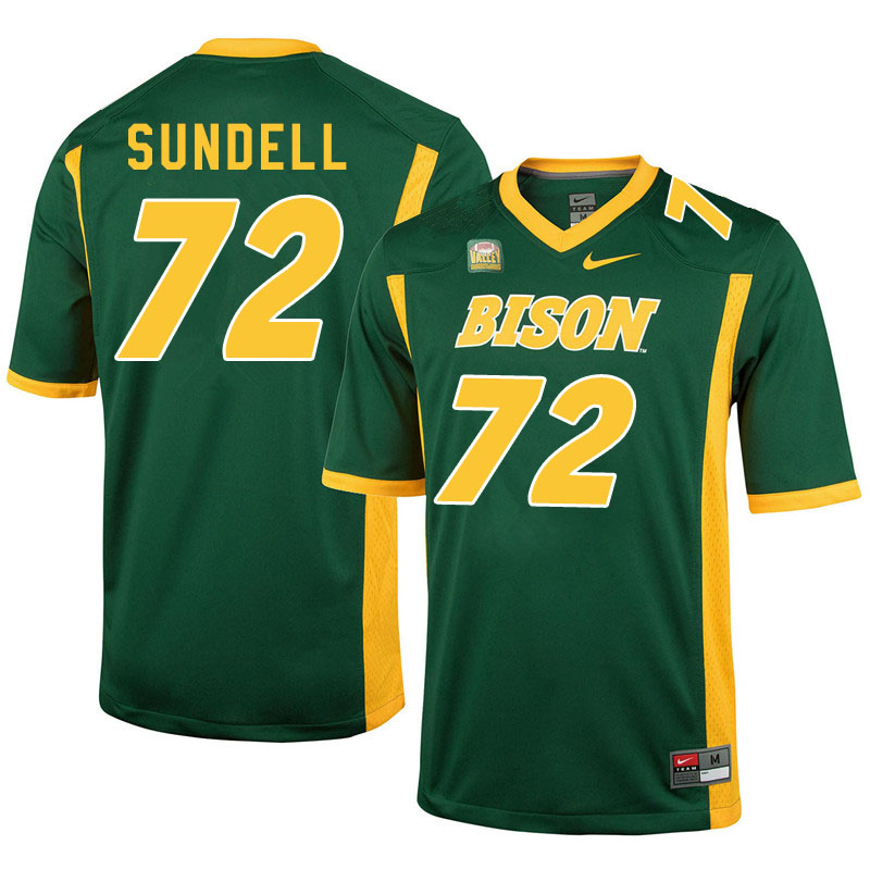 Men #72 Jalen Sundell North Dakota State Bison College Football Jerseys Sale-Green
